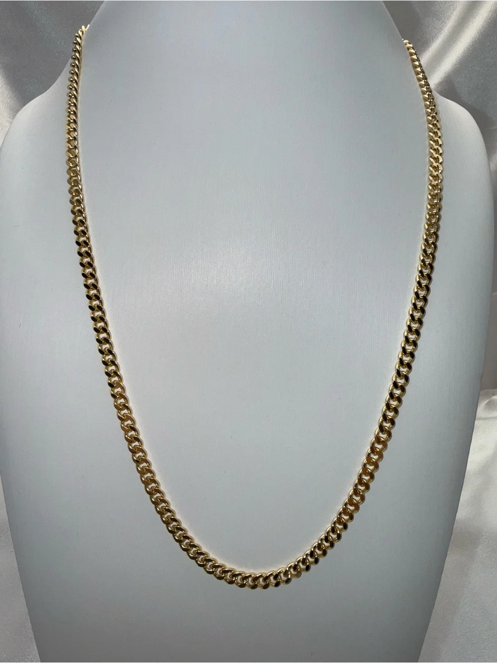 22 Inch 4.4mm 18K Gold Dipped Cuban Link Necklace